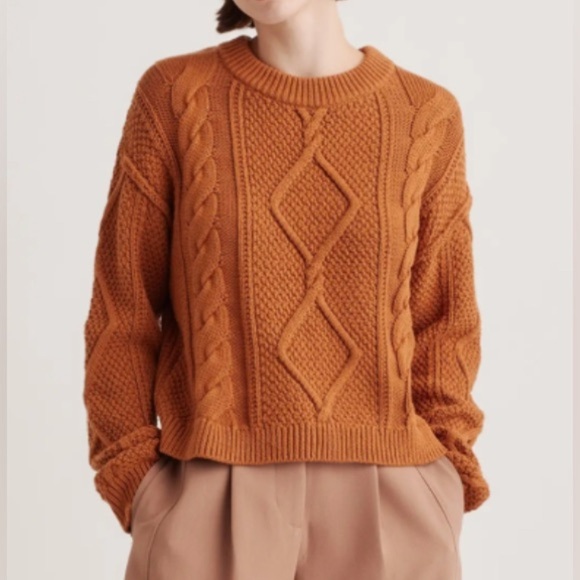 St. John's Bay Rust Crew Neck Cable Knit Sweater M - Picture 1 of 8